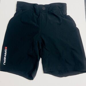LOUIS GARNEAU BLACK SHORT RADIUS PADDED CYCLING SHORTS, Size JRM